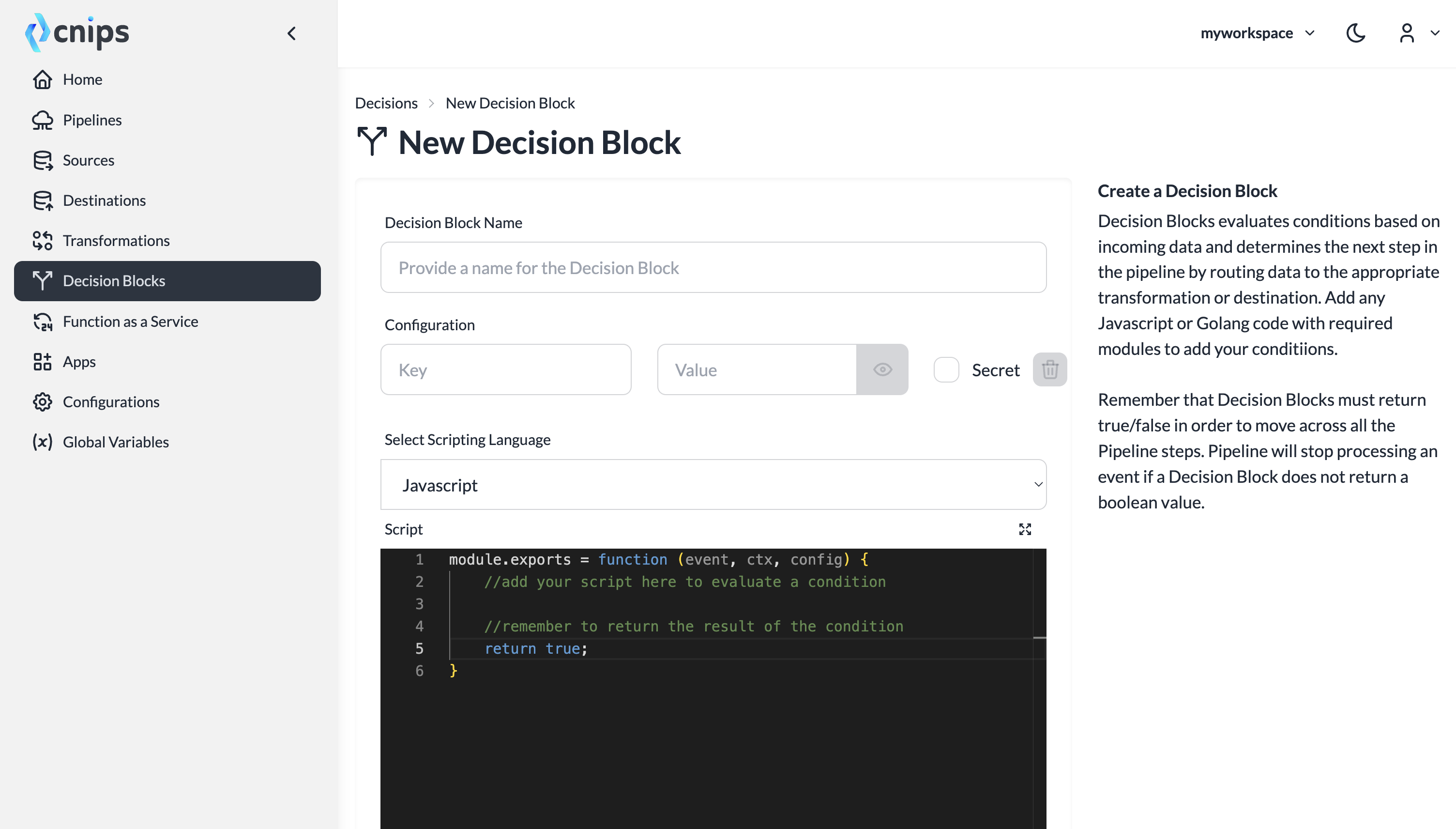 Decision Block Creation