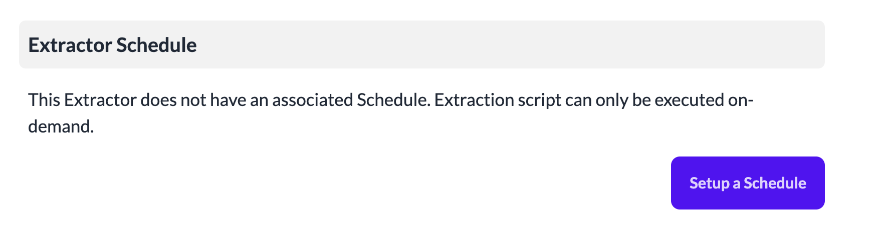 Setup Extractor schedule